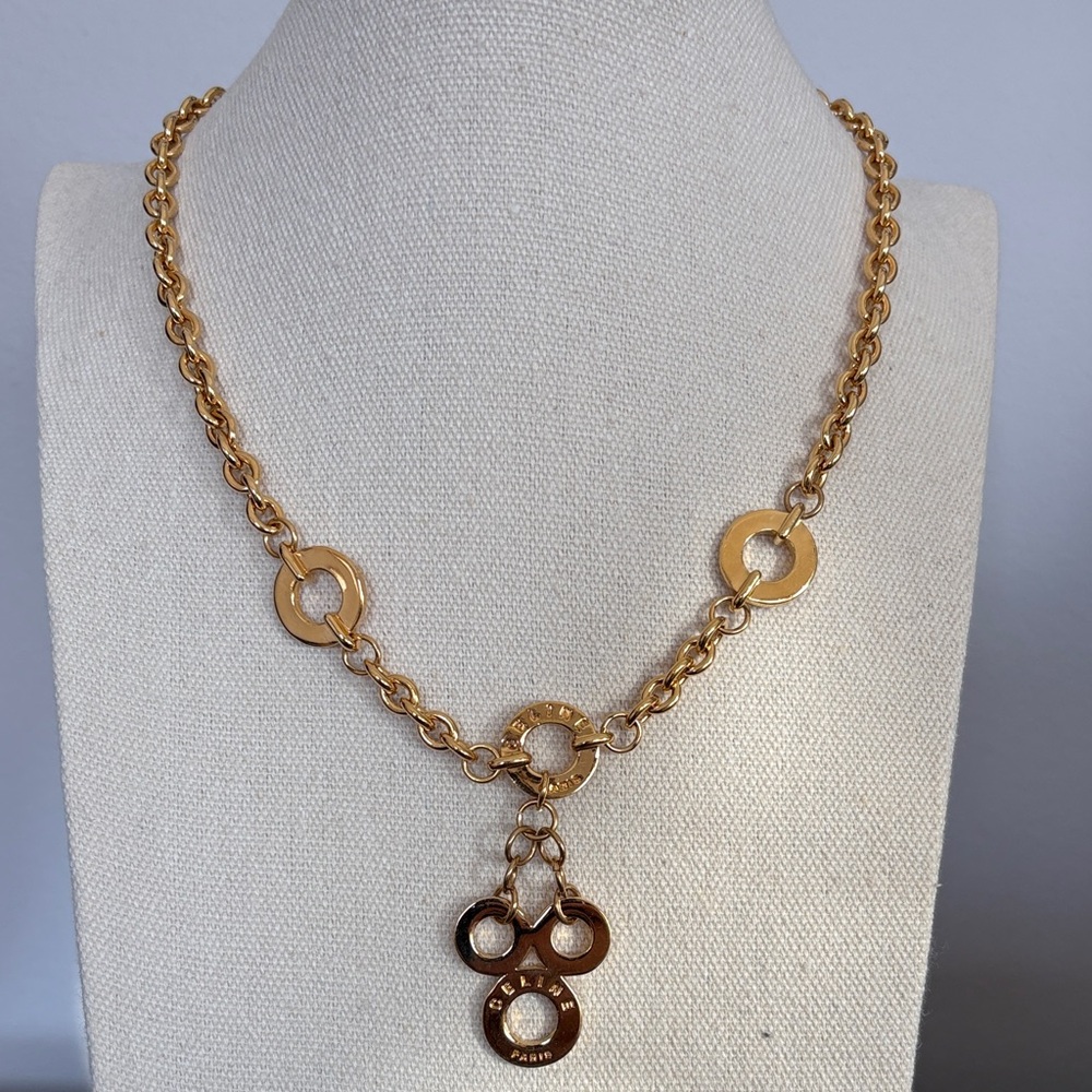 Celine Gold Necklace with Circular Charms